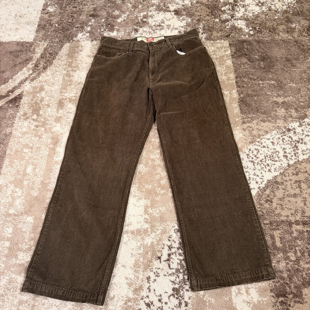 Vintage Levi's W511 Workers Pants Mens 35x29 Brown Corduroy Y2K Classic
